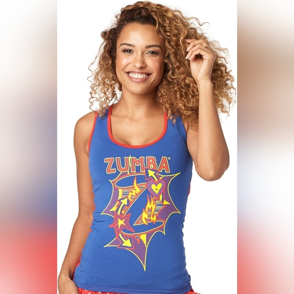 ZUMBA WE AR Tank Top Women Bleu And Red No Size (Looks Like Medium)
